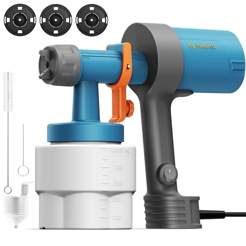 Offerta a tempo: Tilswall Shark 600 Pistola a Spruzzo per Verniciare, Ultra-Leggera HVLP Elettrica, 3 Ugelli e 3 Pattern, Facile da Pulire, Flusso Regolabile, per Mobili, Recinzioni, Pareti, Porte, Giardino - 0.00% da 59.99 € a 59.99 €