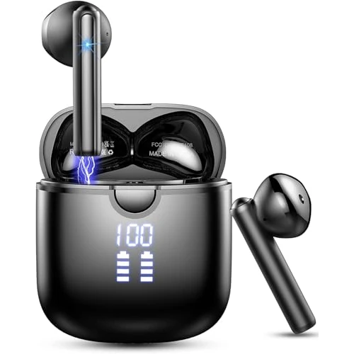 Cuffie Bluetooth Auricolari Bluetooth 5.4, Cuffie Wireless con 4 ENC Cancellazione Rumore Mic, Cuffie in Ear 40 Ore di Riproduzione, Cuffie Senza Filo HiFi Stereo IP7 Impermeabili per iOS & Android