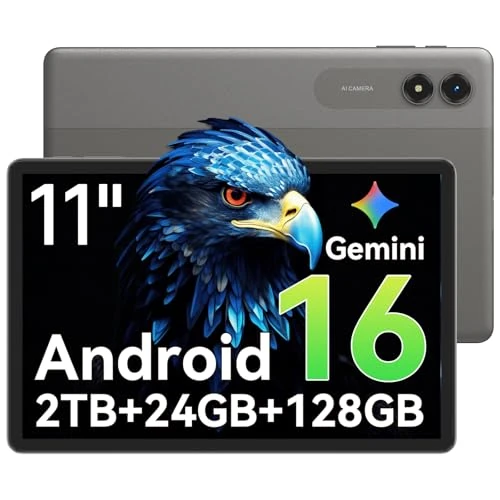 Offerta a tempo: TABWEE Android 16 Tablet 11 Pollici - 24GB RAM+128GB (2TB TF), Octa-core, 90Hz Display, 8000mAh, 13MP+8MP, Widevine L1, Gemini AI 3.1 Pro, Ricarica Inversa, GPS, Tablet in Offerta (4 Anni Garanzia) - 0.00% da 299.99 € a 299.99 €