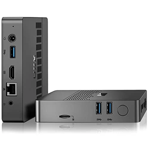 Dghrti Mini PC 512GB SSD Expansion Support, 64GB N3350 Desktop Computer, Small PC Gaming 4K IPS, Dual Display Support, BT, 2.4G/5G WiFi, USB 3.0 -Grey