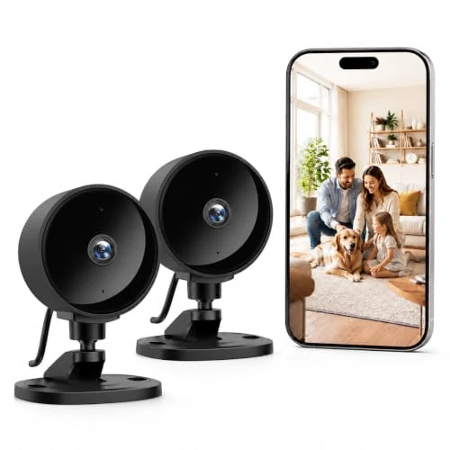 Offerta a tempo: WOLFANG Telecamera WiFi Interno 1080P, Telecamera Sorveglianza Interno con Visione Notturna, Audio Bidirezionale, Compatibile con Alexa & Google Home, Nessun Abbonamento, Solo WiFi 2,4 GHz, 2 Pezzi - 5% da 19.99 € a 18.99 €