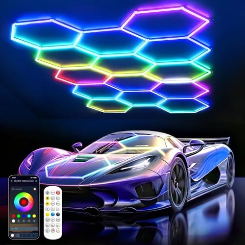 Offerta a tempo: TAUDUEDE RGB Plafoniera LED esagonale 14 Hex 513W Illuminazione per garage - 0.00% da 399.99 € a 399.99 €