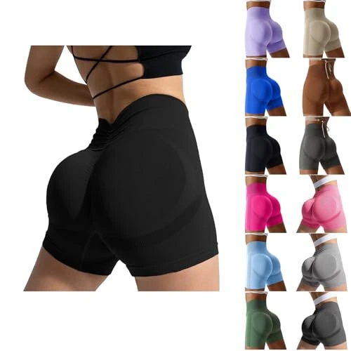 DUHGBNE Abbigliamento Palestra Donna Pantaloncini Palestra Donna Push Up Corti Pantaloncini Pallavolo Anti Sfregamento Yoga Pantaloni Abbigliamento