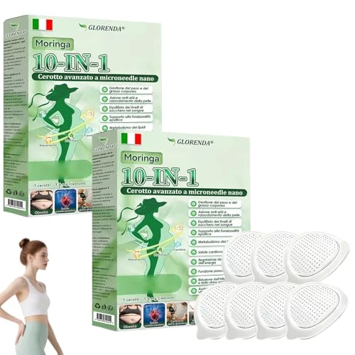 Glorenda Moringa 10-in-1 pleisters, geavanceerde nano-microneedle, nieuwe patch 2026, Glorenda Moringa pleisters, natuurlijke ingrediënten, voor mannen en vrouwen (2 doos)