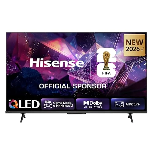 Offerta a tempo: Hisense Smart TV QLED 144Hz 43" 4K 43E7S PRO, Audio Dolby Atmos, VIDAA OS con 1000+ APP, Dolby Vision IQ, HDR 10+, Native 144Hz Game Mode, AirPlay2, Alexa Built-in, lativù 4K - 40% da 549.00 € a 327.00 €