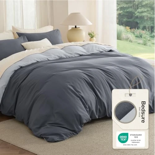 Offerta a tempo: Bedsure Copripiumino Matrimoniale 200x200 Microfibra - Grigio/Antracite - 0.00% da 24.99 € a 24.99 €