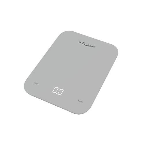 Offerta a tempo: Tognana Iridea, Bilancia da cucina con display LCD e tasti touch, vetro temperato-Plastica, grigio perla - 47% da 25.40 € a 13.38 €