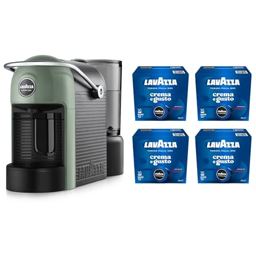 Offerta a tempo: Lavazza, A Modo Mio Jolie Evo, Macchina per Caffè Realizzata con 36% di Plastica Riciclata, Macchina Espresso con 64 Capsule Lavazza, A Modo Mio Crema e Gusto Classico Incluse, Verde - 16% da 94.90 € a 79.90 €