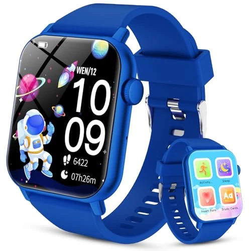 Smartwatch for Children 3-12 with Fitness Tracker, Children's Smartwatch with Pedometer, Games, Heart Rate, Sleep Monitor, IP68 Waterproof for Children's Smart Watch, Audiobook, Study Card