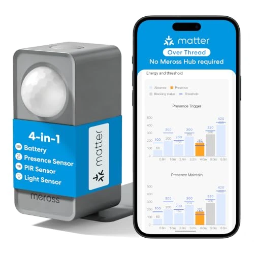 Offerta a tempo: Meross Sensore di Presenza Matter over Thread, Rilevamento a 3 Zone - 0.00% da 49.99 € a 49.99 €