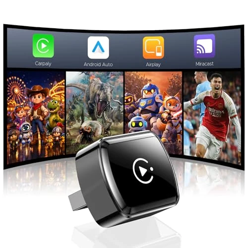 Offerta a tempo: LAMTTO Adattatore CarPlay Wireless per iPhones e Android Auto,AirPlay/Miracast,Converte Car Play/Android Auto Cablato in Wireless,Plug & Play,Compatibile Solo con Auto 2016+ Dotate di CarPlay Cablato - 30% da 99.99 € a 69.99 €