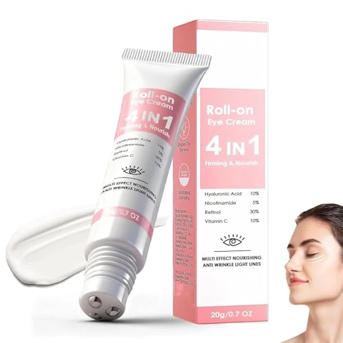 Oferta limitada: Eye Cream,Crema Contorno De Ojos Mujer 4 En 1 Con Rodillo,crema antiojeras para una mirada radiante, líneas finas, ojeras y arrugas, cuidado reafirmante, 20 g de 6.79 € a 5.94 € (ahorro 13%)