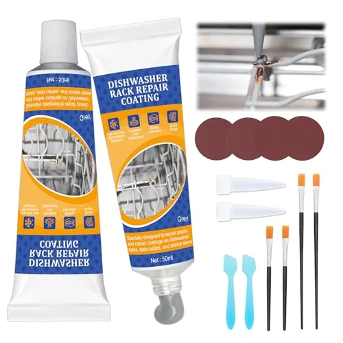 Oferta limitada: 2 x 50ml Masilla Plastico Reparacion para la Reparación de Cestas de Lavavajillas, Reparador Bandejas y Rejillas de Lavavajillas Gris, Pintura Oxido Lavavajillas, Resistente al Calor, Anticorrosión de 14.99 € a 13.99 € (ahorro 7%)