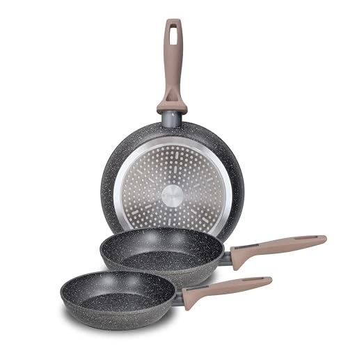 Offerta a tempo: Tognana Class Stone, Set 3 padelle 20/24/28 cm, alluminio, nero - 56% da 114.00 € a 49.99 €