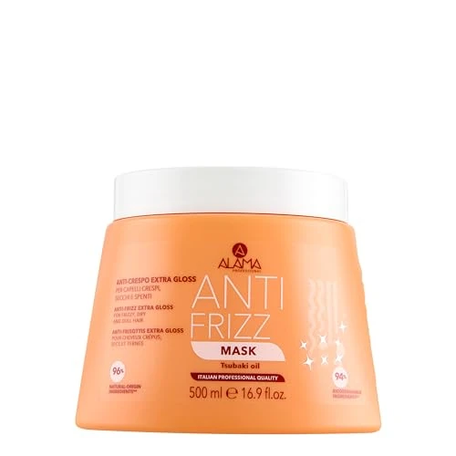 Alama Professional Maschera Anti-Crespo Effetto Extra Gloss per Capelli Crespi, Secchi e Spenti, 90% Ingredienti Naturali, 500ml