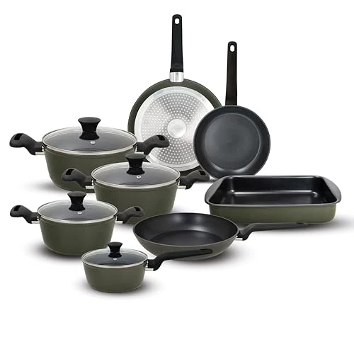 Oferta limitada: Tognana Military Green, batería de ollas y sartenes 12 piezas, aluminio forjado, verde militar de 349.70 € a 349.70 € (ahorro 0.00%)