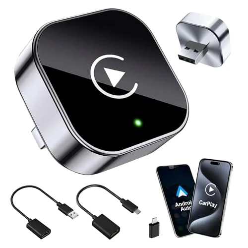 Zeitlich begrenztes Angebot: Tesorista Carplay Wireless Adapter 2-in-1 Mini 2026, Android Auto Wireless Adapter, Plug & Play, schnelle Wiederverbindung ca. 3 s, USB-A/USB-C, 3 Zubehörteile für schwer erreichbare Anschlüsse von 29.99 € auf 29.99 € (0.00% R