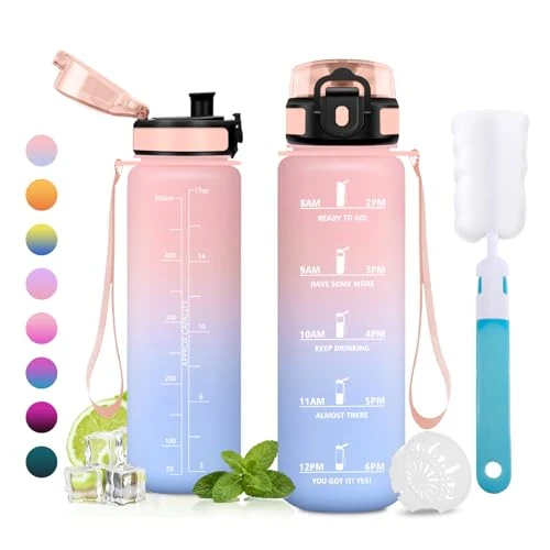 Offre limitée : JAPORIA Bouteille Sport 500ml, Gourde avec Marqueur de Temps, Gourde Motivation sans BPA avec Filtre, Bouteille d'eau pour École, Randonnée, Bureau de 13.56 € à 13.56 € (0.00% de remise)