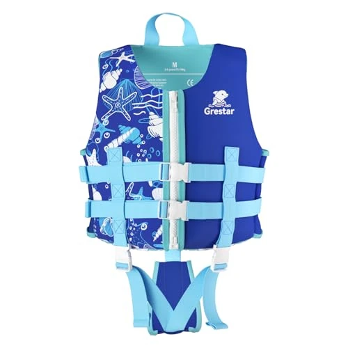 Offerta a tempo: Giubbotto di Nuoto per Bambini con Cinghia Regolabile, Gilet da Nuoto in Neoprene con Schiuma EPE, Design Senza Maniche per Età 2 a 9 Anni / 15 a 35 kg - 57% da 39.99 € a 17.09 €