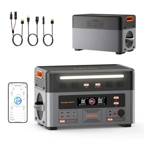 Offerta a tempo: 3600W (7200w Picco) Centrale Elettrica Portatile PowerMax 3600PE, 2160Wh Generatore Solare con Batteria LFP, Ricarica 80% in 45min, 14 Porte, Portable Power Station per Casa, Campeggio, Camper - 0.00% da 879.00 € a 879.00 €