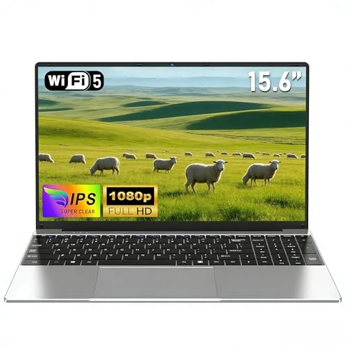 NAIKLULU 15.6 Inch Laptop 2026, M3-6Y30 Processor, 16 GB RAM 256 GB SSD Laptop PC, Full HD 1920 x 1080P, 5000 mAh Battery, Webcam, WiFi 5, TF Card Slot