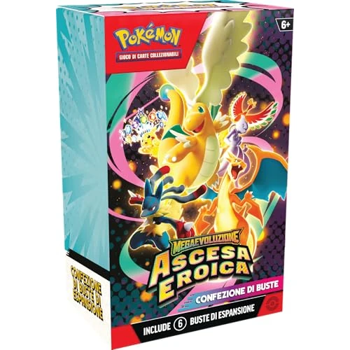 Offerta a tempo: Pokémon: confezione di buste dell’espansione Megaevoluzione - Ascesa Eroica del GCC Pokémon (sei buste di espansione), Edizione in Italiano - 14% da 41.90 € a 36.00 €