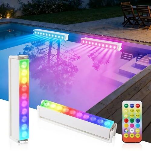 Offerta a tempo: Luce LED subacquea per piscina senza fili e ricaricabile, lampada sommergibile con telecomando, 8 modalità di illuminazione, IP68 impermeabile piscina fuori terra, stagni e feste (set di 2) - 0.00% da 29.99 € a 29.99 €