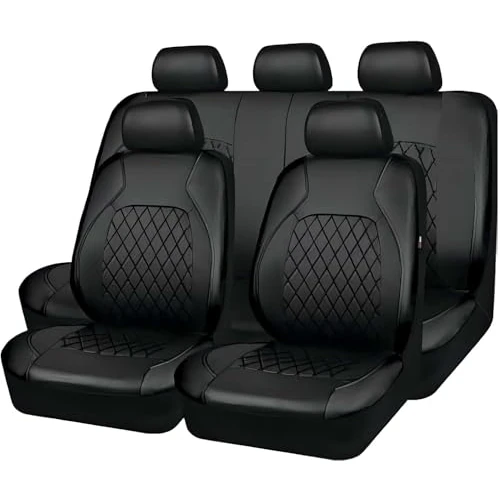 LZJPL Set Coprisedili Auto per Renault Kadjar 2015 2016 2017 2018-2022, Universale 5 Posti Impermeabili e Antiscivolo, Coprisedili Anteriore e Posteriore Confortevoli,Black