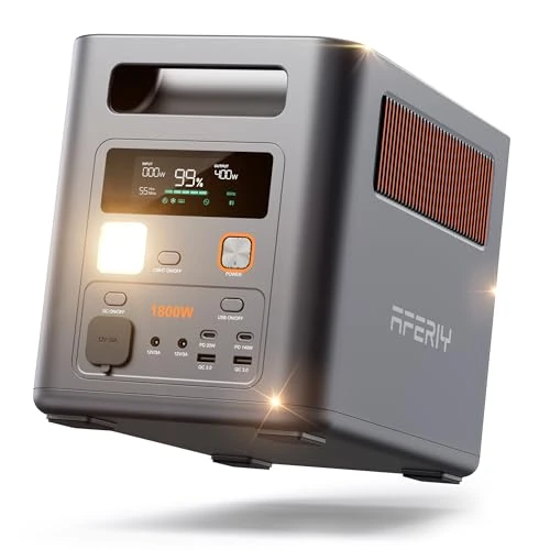 Limited-time offer: AFERIY P180Pro 1024Wh Portable Power Station, Expandable to 5120wh (3600W Peak), Fast Charging 0-90% in 1H, LiFePO4 Portable Battery with UPS, BMS, Solar Power Station for Camping, Home, Office from 759.00 £ to 465.00 £ (save 39%)