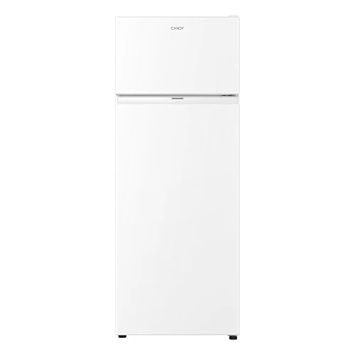 CANDY Kühlschrank mit Doppeltür, 206 Liter, Total No Frost, Farbe Weiß, Energieeffizienzklasse E, Türen wendbar, LED-Beleuchtung