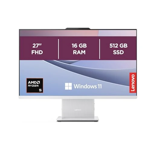 Offerta a tempo: Lenovo IdeaCentre Computer desktop All-In-One, Display 27" FHD, AMD Ryzen 5 7533HS, 512GB SSD, RAM 16GB, Altoparlanti Harman, WiFi 6, Windows 11 H, Tastiera + Mouse Wireless - 12% da 849.00 € a 749.00 €