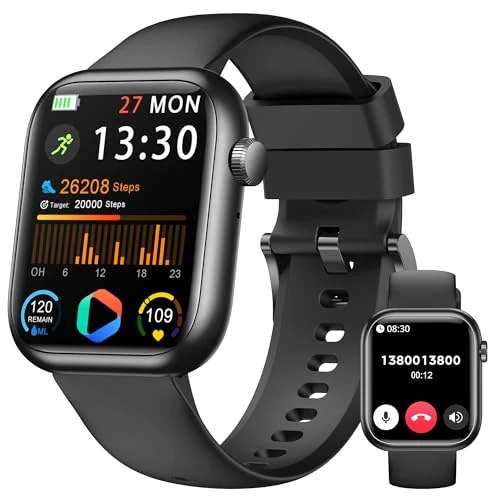 Offerta a tempo: Smartwatch Uomo Donna, 1.83'' Orologio Smartwatch con Chiamata Bluetooth,Pressione Sanguigna/Cardiofrequenzimetro/Sonno,Contapassi,120+ Modalità Sportive, Impermeabile IP68 Smart Watch per Android&iOS - 77% da 129.99 € a 29.99 €
