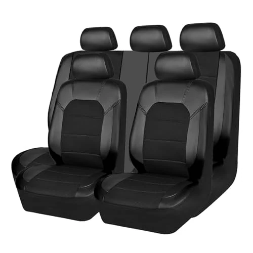 VODHXA Coprisedili Auto per Lancia Musa 2004-2007 2008 2009 2010 2011 2012, Set Completo per Sedili Anteriori e Posteriori, Set Coprisedili Auto, Coprisedili Protettivi per Auto,A Black