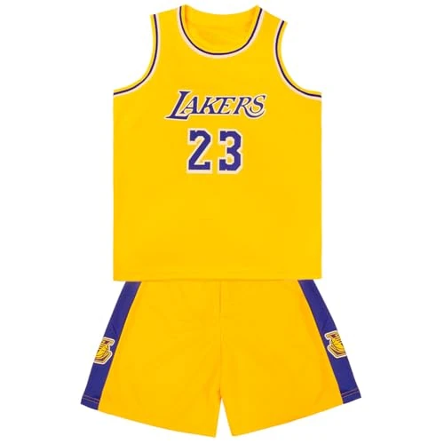 Zeitlich begrenztes Angebot: BSBUY 2 Stücke Basketball Trikot Kinder, Basketballtrikot Trocken Schnell Trikot and Shorts, Basketballtrikot Armellos Set Jungen Mädchen, Kindertrikot Kostüm Kinder, Basketball-Spieltrikots Gelb,XL von 9.49 € auf 8.99 € (5% R