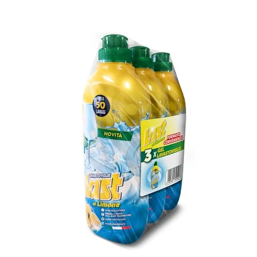 Last al Limone, Gel Lavastoviglie, Formula Total Clean360 Sgrassa a Fondo già a Basse Temperature, Extra Brillantezza, Azione Igienizzante e Anticalcare - Fino a 150 Lavaggi - 3 confezioni da 650 ml