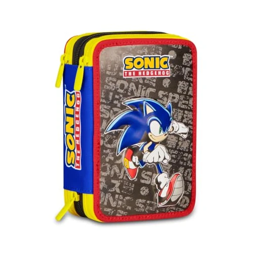 Offerta a tempo: Seven Astuccio Scuola 3 zip Sonic, Blu, Triplo Scomparto, Portapenne Attrezzato, Contenuto 44 pezzi, Cancelleria inclusa, Accessori Zaino, Scuola elementare e asilo, Bambino - 20% da 32.90 € a 26.32 €