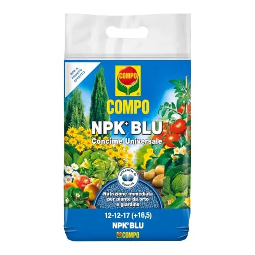 Offerta a tempo: COMPO NPK BLU, Concime Universale Granulare per Orto e Giardino, Pronto Effetto, 5 kg - 11% da 16.90 € a 14.99 €
