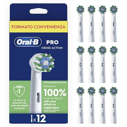 Offerta a tempo: Oral-B Testina Di Ricambio PRO Cross Action Bianca, Confezione Da 12 Testine - 0.0% da 59.99 € a 59.99 €