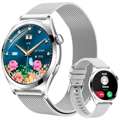 Offerta a tempo: Fitonme Smartwatch Donna Rotondo con Chiamate, Display Curvo HD da 1,27", Monitor Frequenza Cardiaca SpO2 Sonno, 120+ Modalità Sport, Impermeabile IP68, Smart Watch Donna per Android iOS (Argento) - 0.00% da 59.99 € a 59.99 €