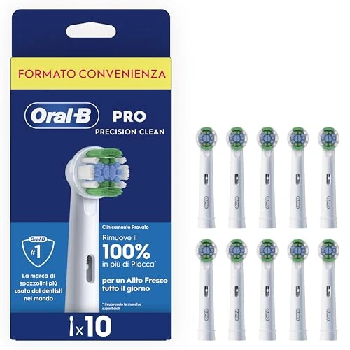 Offerta a tempo: Oral-B Testina Di Ricambio PRO Precision Clean Bianca. Confezione da 10 Testine - 50% da 49.99 € a 24.99 €