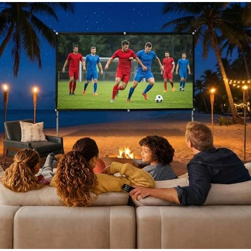 Schermo per proiettore portatile, compatibile con 4 K, per home theater, film all'aperto e visualizzazione di sport (100 pollici)