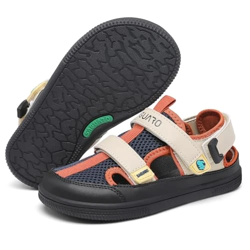Offerta a tempo: SAGUARO Sandali Bambino Estivi per Punta Chiusa Leggeri Antiscivolo Sandali Barefoot Ragazzo per Parchi Giardini Tempo Libero Beige, 34 - 57% da 45.99 € a 19.99 €
