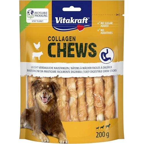 Offre limitée : Vitakraft Chews Collagène Chews, bâtonnets à mâcher pour Chien faciles à digérer, avec collagène et Viande de Poulet, sans Sucre ajouté (1 x 200 g) de 11.60 € à 11.60 € (0.0% de remise)