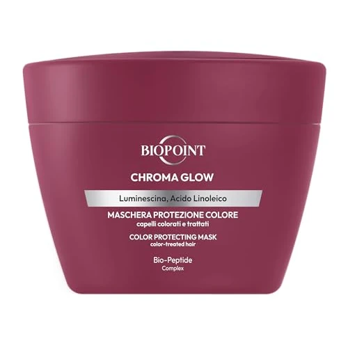 Biopoint Chroma Glow - Máscara de protección de color brillante de larga duración con luminescina y ácido linoleico, efecto glosado, 200 ml