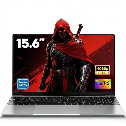 FUNYET, 2026 Nuevo 15.6 Pulgadas Ordenador Portátil 16GB RAM 512GB SSD Soporte TF 1TB Win11 Pro Procesador 4425Y PC Portátil 5000mAh IPS 1920×1080 HDMI, USB3.0, WiFi 5, BT 4.2 Webcam Teclado QWERTY