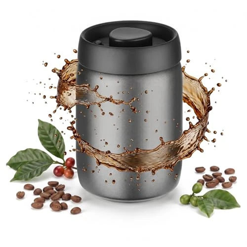 Zeitlich begrenztes Angebot: VINATO 1.2L Vakuum Kaffeedose Luftdicht, Edelstahl Aufbewahrungsdose, Kaffeebohnen Behälter für Kaffeebohnen & Gemahlenen Kaffee, Licht- & Aromadicht (Schwarz) von 15.99 € auf 15.99 € (0.00% Rabatt)