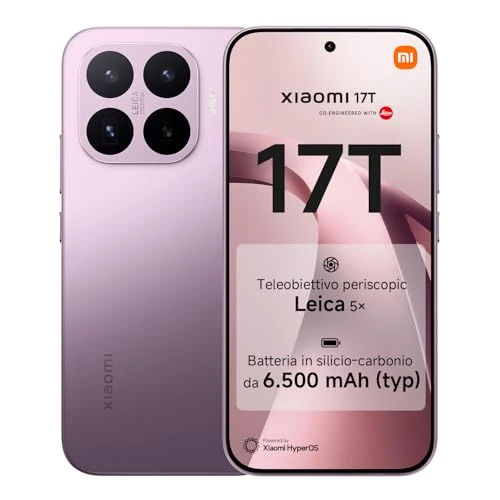 Offerta a tempo: Xiaomi 17T, Smartphone 12+256GB, Violet, Teleobiettivo Leica 5x - 20% da 749.90 € a 599.90 €