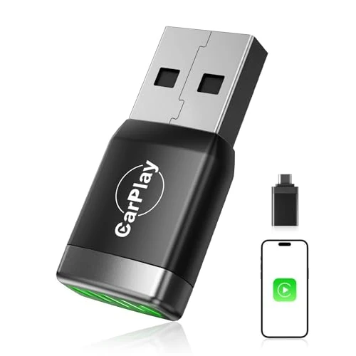 Offerta a tempo: 【2026 Aggiornata】Mini Adattatore CarPlay Wireless, Bluetooth V5.3 Connessione Stabile, Wi-Fi 6 a Doppia Banda ad Alta Velocità, USB C/A, Chiavetta CarPlay per Apple iPhone iOS 10+ - 19% da 42.49 € a 34.29 €