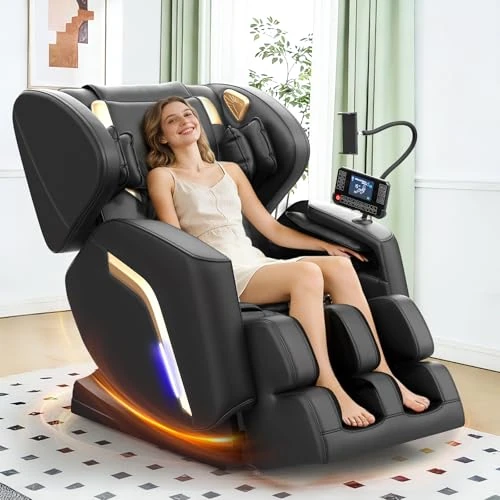 Offerta a tempo: NAGLIFOR Poltrona Massaggiante con Funzione di Riscaldamento,14 Rulli Massaggianti,9 Airbag,Massaggio ai piedi,Altoparlante Bluetooth,Controllo Tramite Smartphone,Controller Touchscreen, Gravità Zero - 15% da 558.67 € a 474.99 €