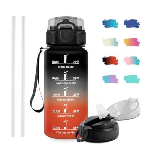 Limited-time offer: JAPORIA 500ml Water Bottle, BPA Free Water Bottle, Straw Bottle, Reusable, Motivational Bottle with Time Marker, Leak Proof, Water Bottles for School, Office, Camping from 16.36 £ to 12.98 £ (save 20.66%)